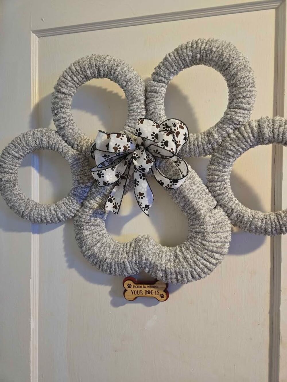 Home is where your dog is wall hanging homemade 28" x 20"
